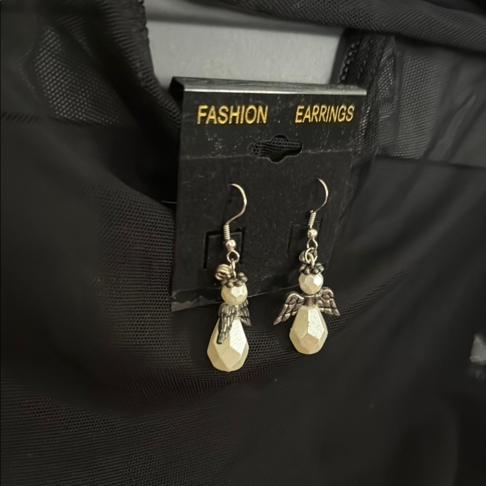 Elegant Angel Wing Drop Earrings